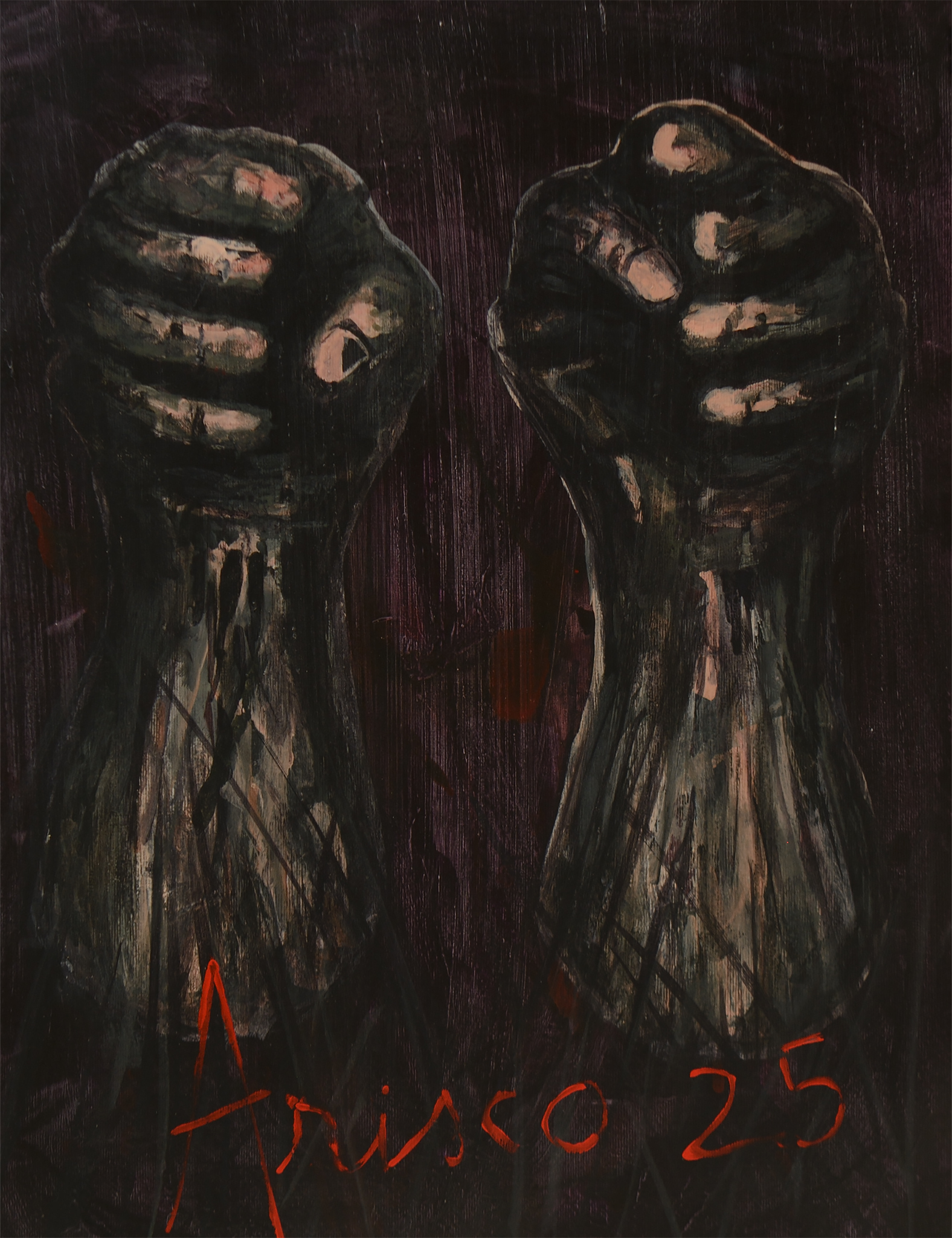 Seal of Resistance, acrylic painting on paper by ARISCO.