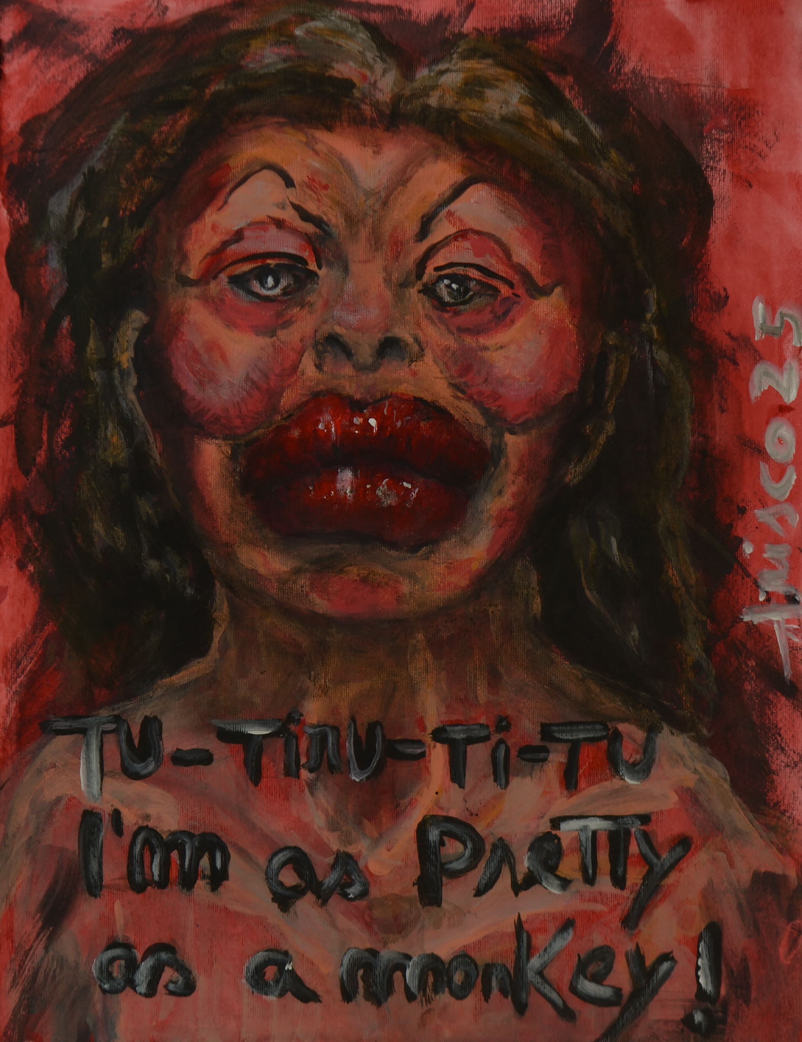 The Plastic Idol, acrylic painting on paper by ARISCO.